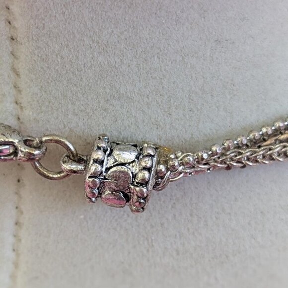 German Silver Necklace, Red Stone Pendant, Boho Tribal Jewelry, Ethnic Statement - Picture 3 of 8